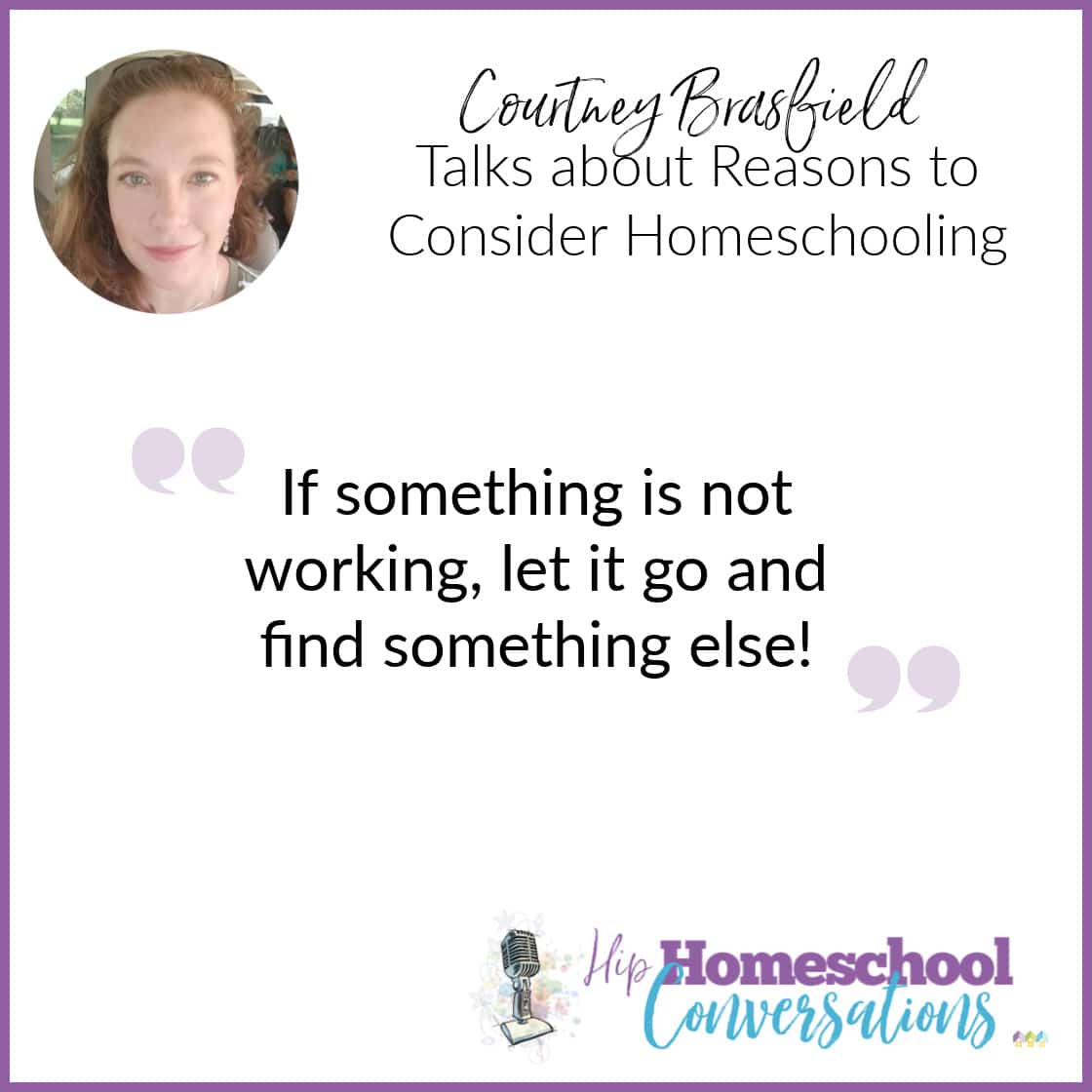 Courtney Brasfield is a Hip Homeschool Moms group member, a fellow traveler with Hip Homeschool Road Trips, mom of multiples, and homeschooling mom who loves the freedom of homeschooling. She talks about reasons to consider homeschooling,