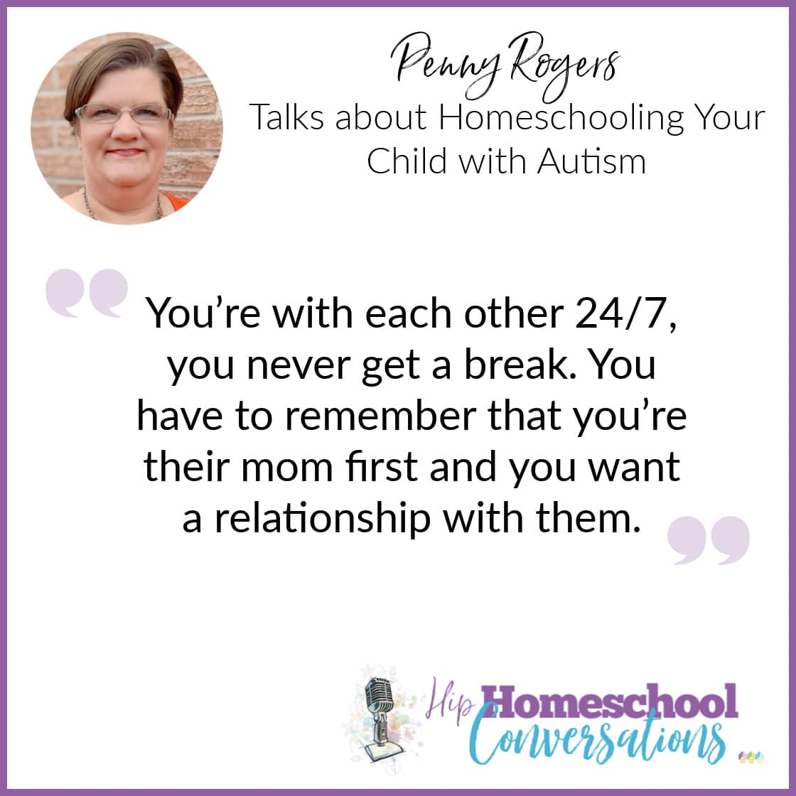 Enjoy the uplifting discussion between Trish and Penny as they discuss Penny’s journey from public school to homeschool with her autistic son. You’ll learn about Penny’s frustrations with public school and why she began homeschooling.